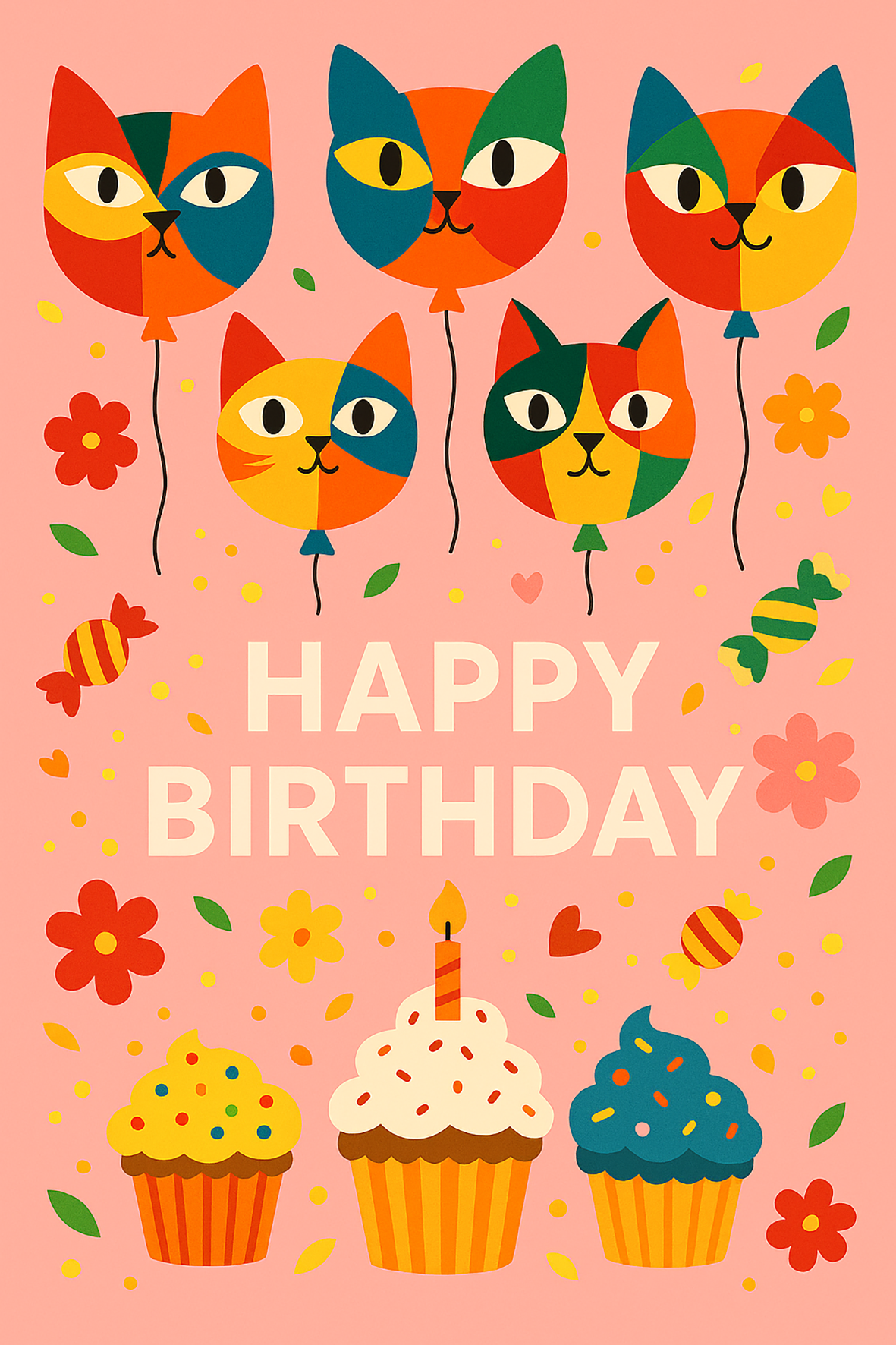 生日快樂1-藝術卡片-10x15