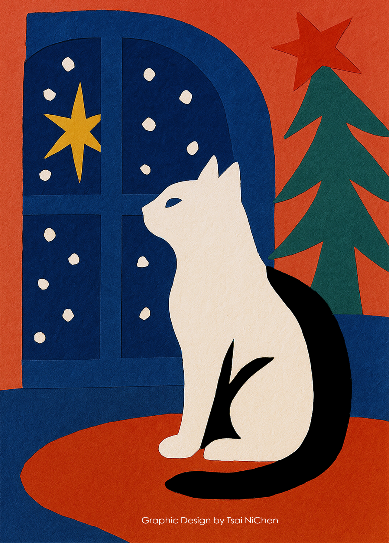 貓的過年-藝術卡片-10x15