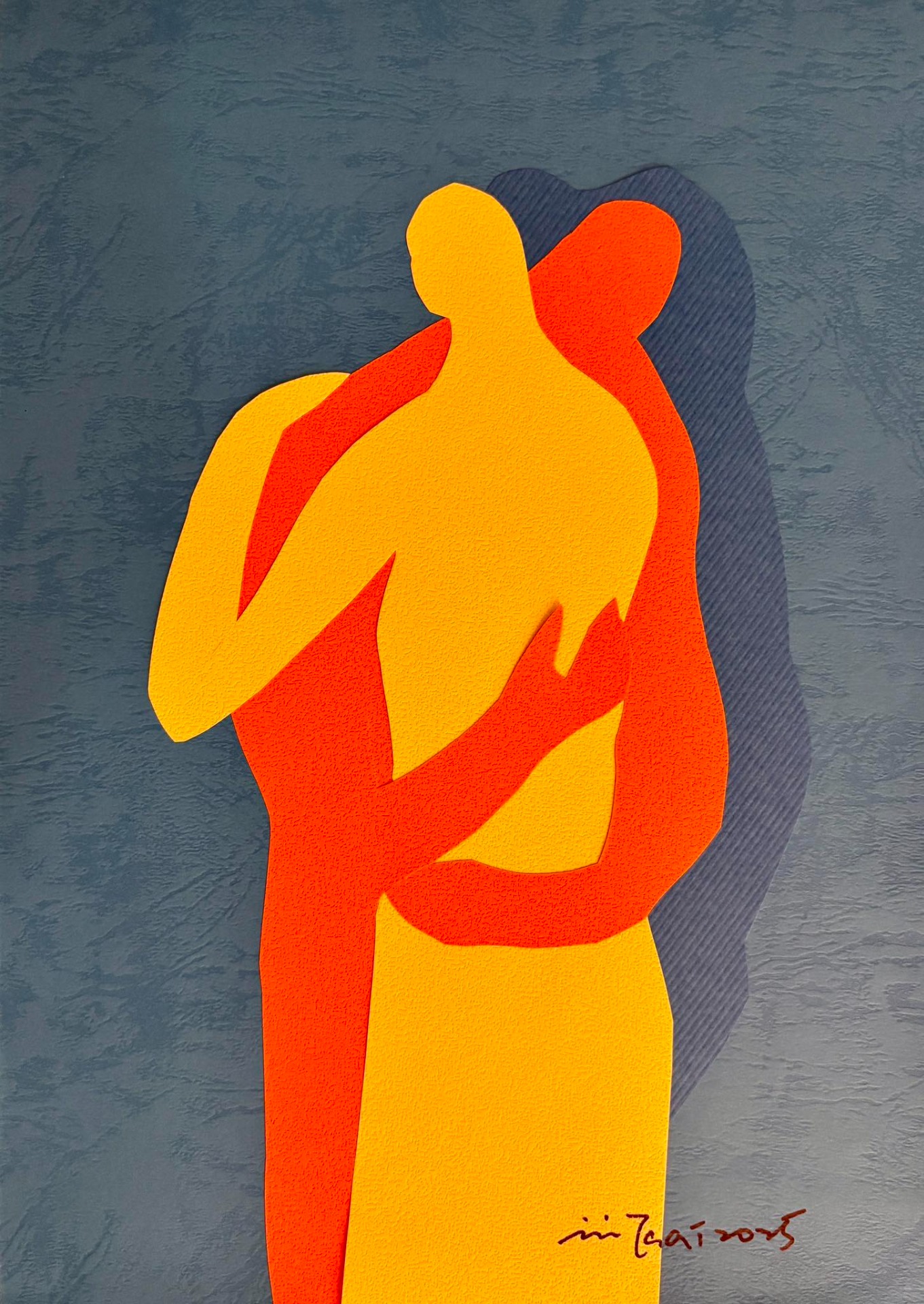 擁抱-剪畫藝術-20x30-2025