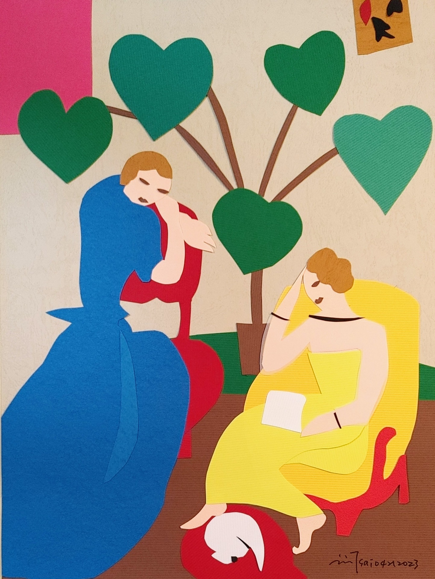 重新演釋馬蒂斯「溫室的女人」-2023-30x40